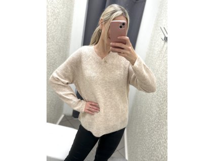 Dámský svetr Yerse v krémové barvě