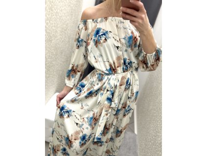 Šaty Samange modrý květ