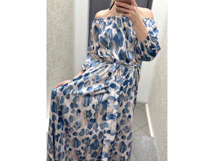 Šaty Samange modrý vzor