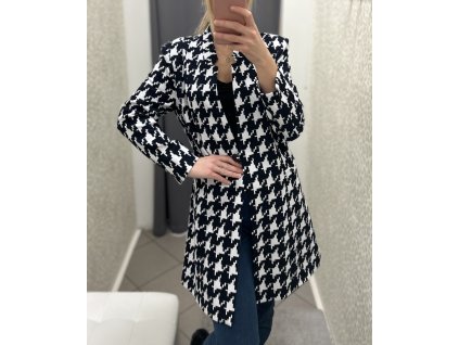 Dámský kabát se vzorem kohoutí stopy