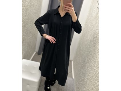 Košilové šaty černé