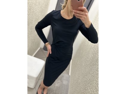 Tmavě modré elegantní šaty