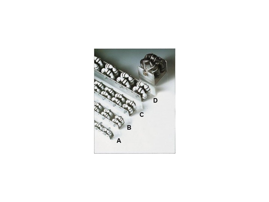 Všesmerová Otočné lišta, dĺžka 1 m, plast, šírka 28 mm, rozteč T 200 mm (typ A)