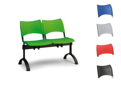 Lavice do čakární, dvojmiestna, čierna-plast, Visio