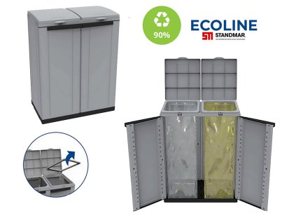 ecoline 2 odpadkove kose sestava na trideny odpad na pytle nadoby