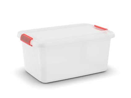 Plastový úložný box K-Latch L, objem 43l, 59 x 39 x 28 (výška) cm, biely