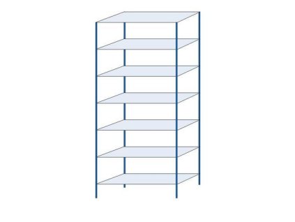 85778 kovovy bezsroubovy regal zakladni 300 x 130 x 50 cm 190 kg police 7 polic modry