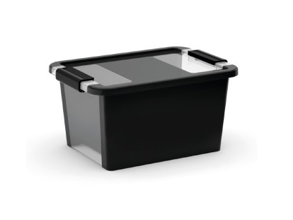 Plastový úložný box BI, objem 11l, 36,5 x 26 x 19 (výška) cm, čierny