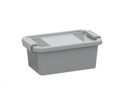 Plastový úložný box BI, objem 3l, 26,5 x 16 x 10 (výška) cm, sivý
