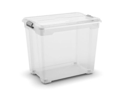 Plastový úložný box Moover box XXL, objem 80l, 58 x 38 x 49 (výška) cm, transparentné veko