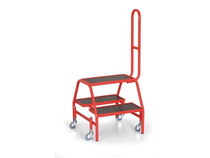 Pojazdné schodíky obojstranné, 4 kolesá