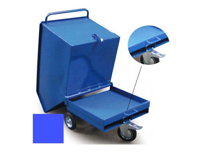 Výklopný vozík na špony, triesky 250 litrov, var. s vrecka, modrý
