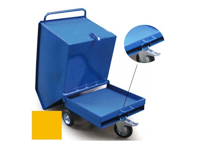 Výklopný vozík na špony, triesky 250 litrov, var. s vrecka, žltá