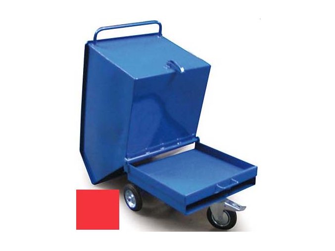 Výklopný vozík na špony, triesky 250 litrov, var. základní, červený
