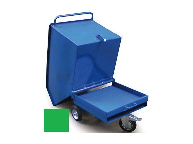 Výklopný vozík na špony, triesky 250 litrov, var. základní, zelená