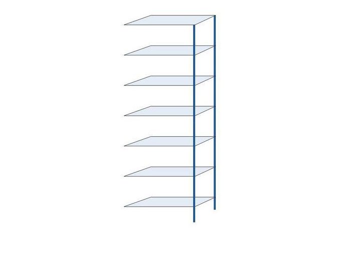 85820 kovovy bezsroubovy regal pristavbovy 300 x 100 x 40 cm 160 kg police 7 polic modry
