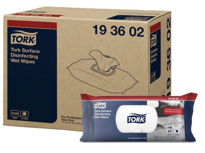 Vlhčené obrúsky TORK Premium na dezinfekciu povrchov - 60ks