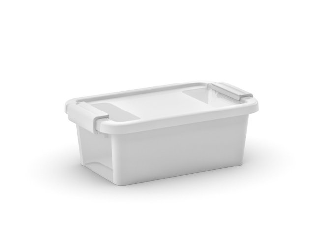 Plastový úložný box BI, objem 3l, 26,5 x 16 x 10 (výška) cm, biely