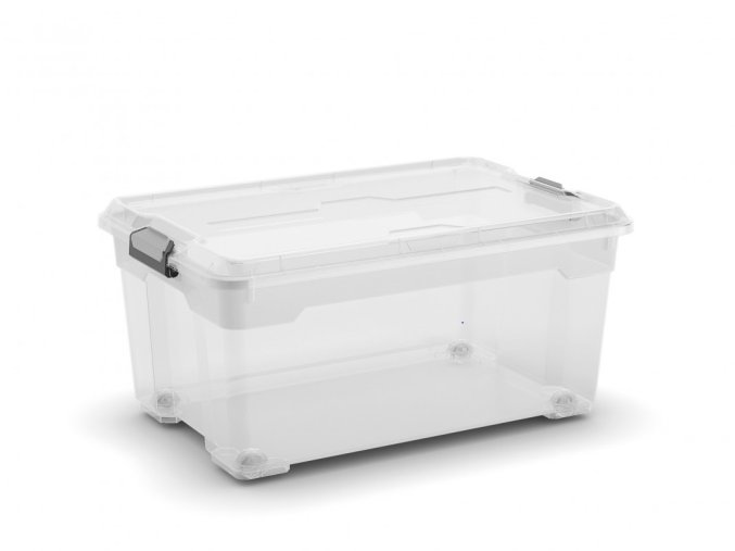 Plastový úložný box Moover box L, objem 45l, 58 x 38 x 27 (výška) cm, transparentné veko