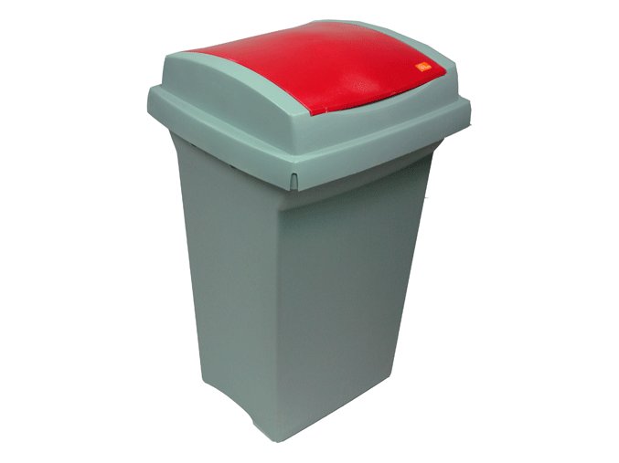 Odpadkový kôš na triedený odpad, 50 l, červený
