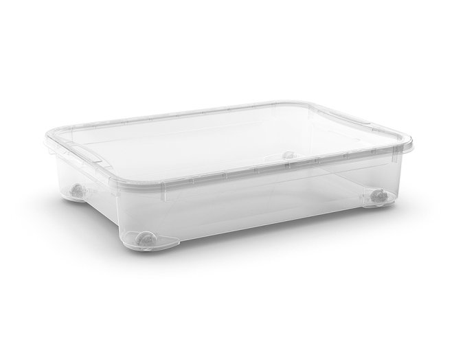 Plastový úložný box s víkem T box, vel. XXM, transparentní, 54 litru