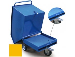 Výklopný vozík na špony, triesky 400 litrov, var. s vrecka, žltý