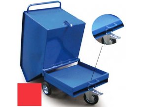 Výklopný vozík na špony, triesky 600 litrov, var. s vrecka, červený