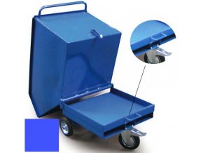 Výklopný vozík na špony, triesky 600 litrov, var. s vrecka, modrý