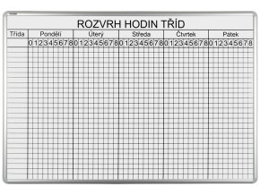 Školská Rozvrhová ekoTAB tabuľa, 100 x 70 cm, 26 tried