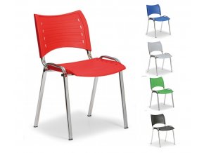 Konferenčná stolička, chróm-plast, Smart