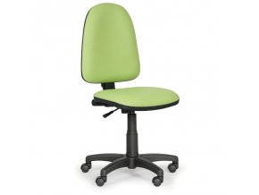 Pracovná stolička Torino, zelená koženka, tvrdé kolieska