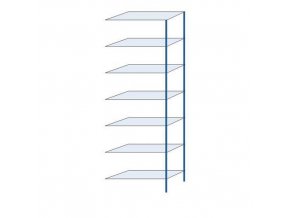 85820 kovovy bezsroubovy regal pristavbovy 300 x 100 x 40 cm 160 kg police 7 polic modry