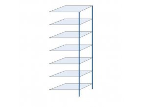 85826 kovovy bezsroubovy regal pristavbovy 300 x 100 x 60 cm 130 kg police 7 polic modry