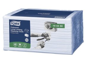 Netkaná textília Tork Premium v skladanej verzii - modrá 40ks