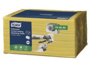 Netkaná textília Tork Premium v skladanej verzii - žltá 40ks