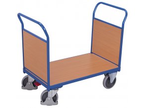 Plošinový vozík se dvěma madly s plnou výplní, Variofit, ložná plocha 85 x 50 cm, do 400 kg, modrá/antracit (Barva antracit RAL7016)