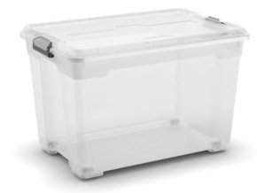 Plastový úložný box Moover box XL, objem 60l, 58 x 38 x 37 (výška) cm, transparentné veko