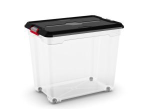Plastový úložný box Moover box XXL, objem 80l, 58 x 38 x 49 (výška) cm, čierne veko