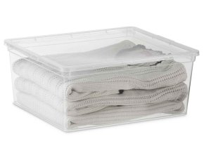 Plastový úložný box C Box, vel. M s víkem, transparentní, 18 l