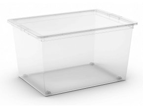Plastový úložný box C Box, vel. XL s víkem, transparentní, 50 l