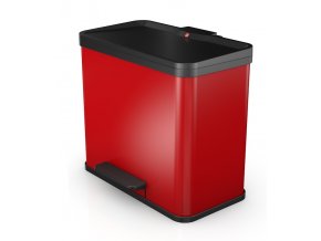 Odpadkový kôš Hailo na triedený odpad 3 × 9 litrov, červený lak