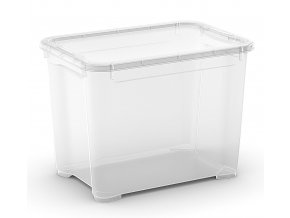 Plastový úložný box s vekom, priehľadný, 20 litra