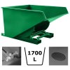 Výklopný kontajner - prepravník s dvojitým dnom, výpustným kohútikom a sitom, zelený, objem 1700 litrov