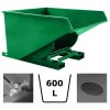 Výklopný kontajner - prepravník s dvojitým dnom, výpustným kohútikom a sitom, zelený, objem 600 litrov