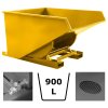 Výklopný kontajner - prepravník s dvojitým dnom, výpustným kohútikom a sitom, žltý, objem 900 litrov