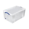 Plastový úložný box s víkem, really useful box, průhledný, 84 litrů