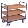 Policový vozík, Variofit, 3 police s ohraněním (81 x 45 cm), do 250 kg, modrá/antracit (Barva antracit RAL7016)