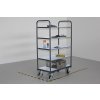 Vysoký antistatický ESD policový vozík, Variofit, 5 polic (99 x 68 cm), do 250 kg, modrá/antracit (Barva antracit RAL7016)