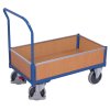 Plošinový vozík s madlem, nízké plné bočnice, Variofit, ložná plocha 101 x 65 cm, do 500 kg, modrá/antracit (Barva antracit RAL7016)