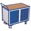 Dílenský vozík, 2 skříňky, Variofit, do 250 kg, š x h x v: 112,5 x 62,5 x 101 cm, modrá/antracit (Barva antracit RAL7016)